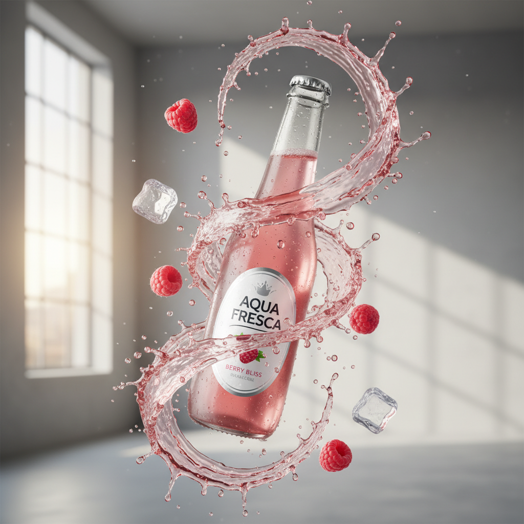 Ultra-Realistic Bottle Splash Ad Promo
