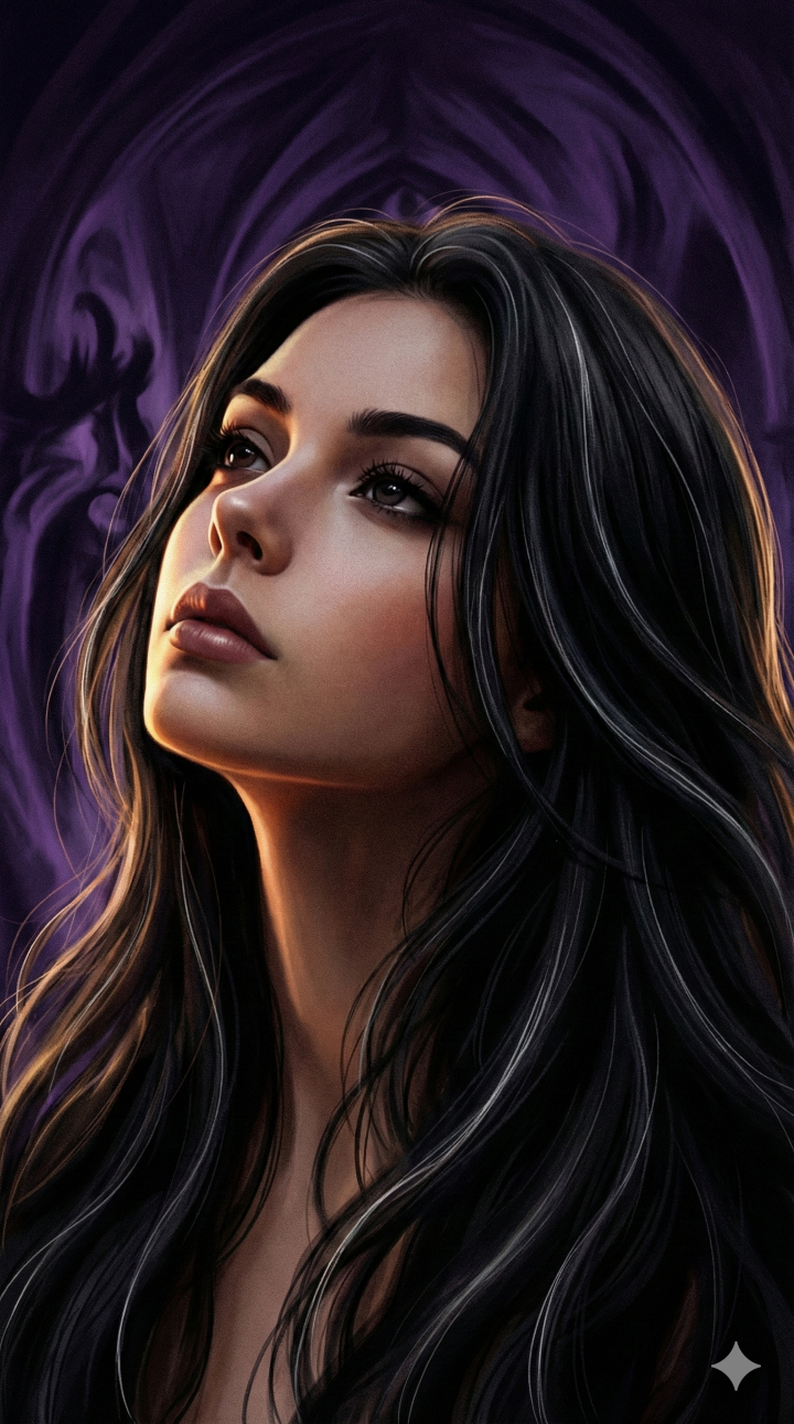 Gothic Woman Portrait: Ethereal Digital Painting